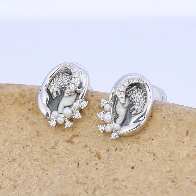 Серебро 925 пробы винтажное модное покрытие настоящее золото могучий вид назад