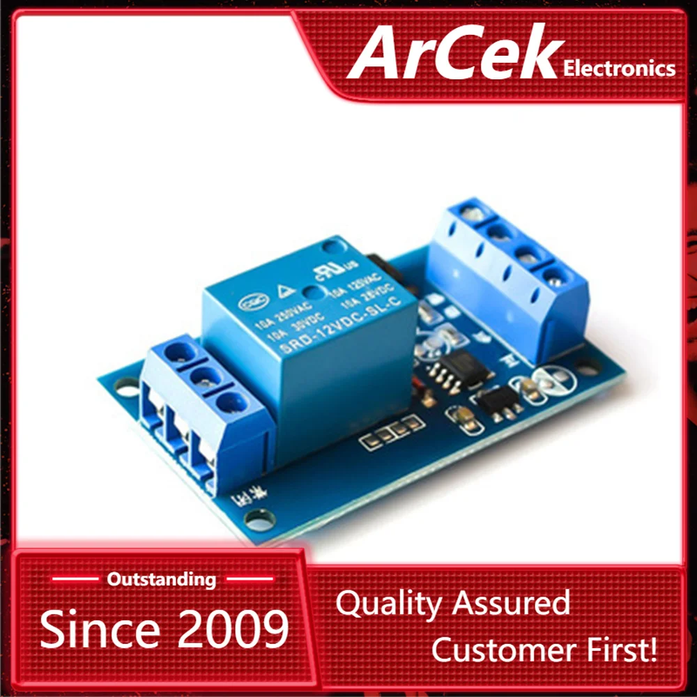 

12V single button bistable switch Bi-stable relay module Car modification switch One-button start-stop self-locking