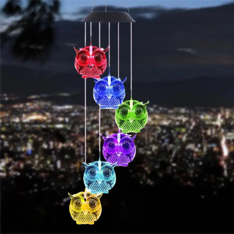 

LED Wind Solar Lights Color Changing Wind Chime Outdoor Waterproof Christmas Windbell Light Acrylic Solar Lamp Garden Decor