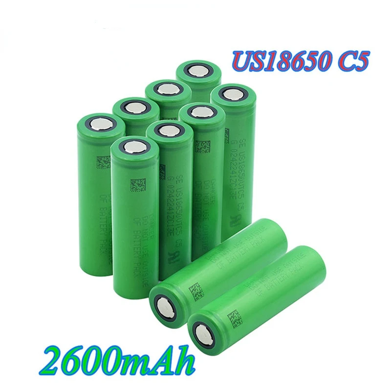 

100% Original 3.7 V Volt Rechargeable US18650 VTC5 2600mAh VTC5 18650 Battery Replacement 3.7V 2600mAh 18650 Batteries