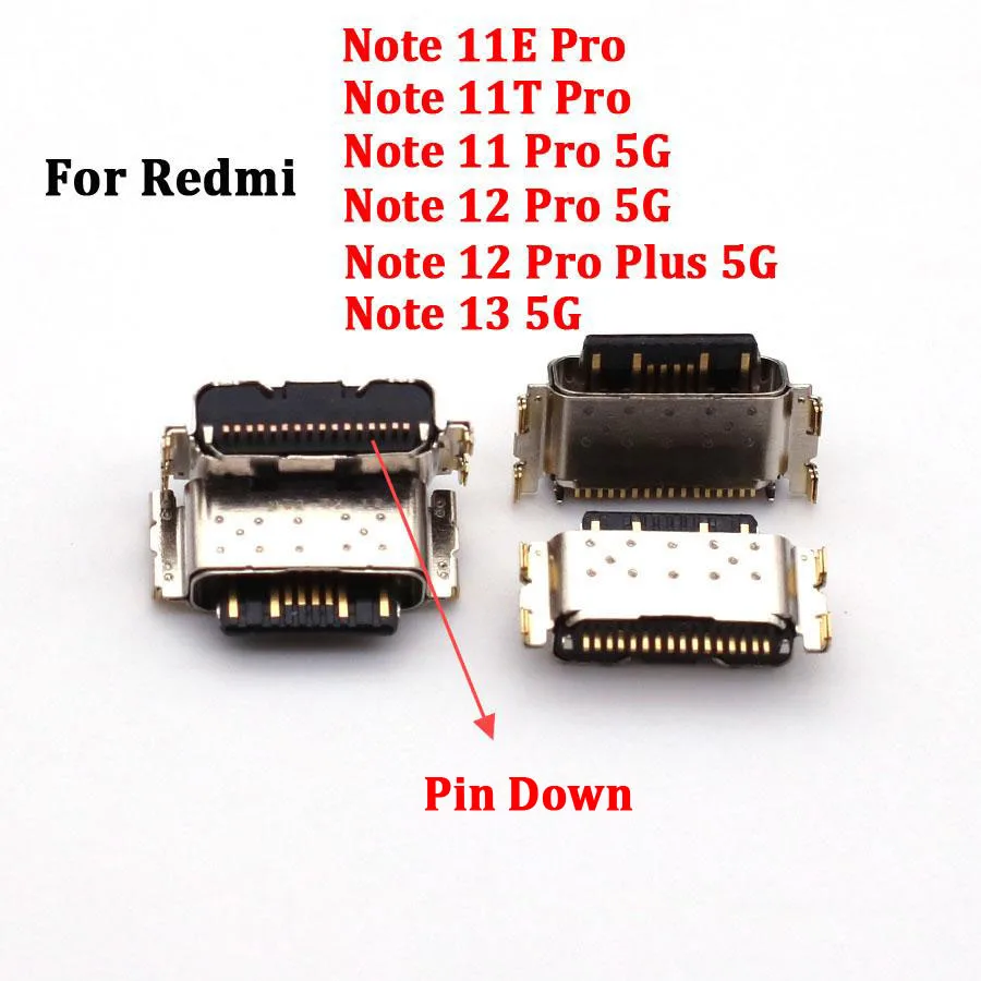 10 шт./лот новинка для Xiaomi Redmi Note 13 12 11 11E 11T Pro Plus 4G 5G USB Type-C Jack разъем зарядки