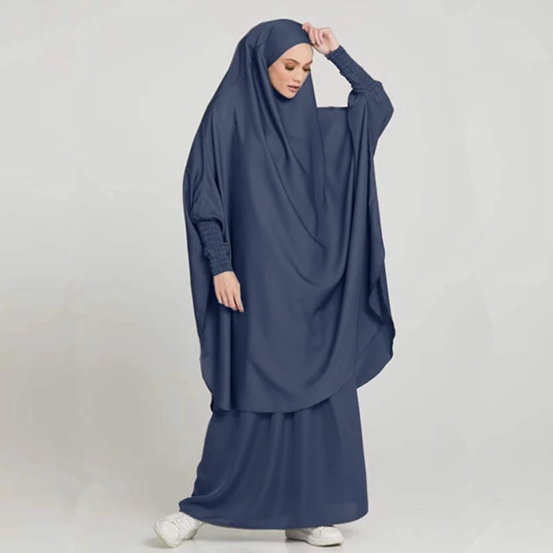 Eid модное платье с капюшоном одежда Jilbab Abaya длинное Khimar полным покрытием