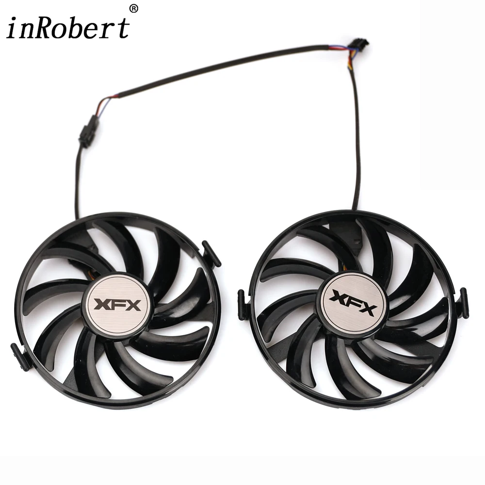 New 2Pcs Cooling Fan Replacement For XFX Radeon R9 370X 380X R7 350 360 370 RX 460 560 Graphics Card Cooler Fan FDC10U12S9-C