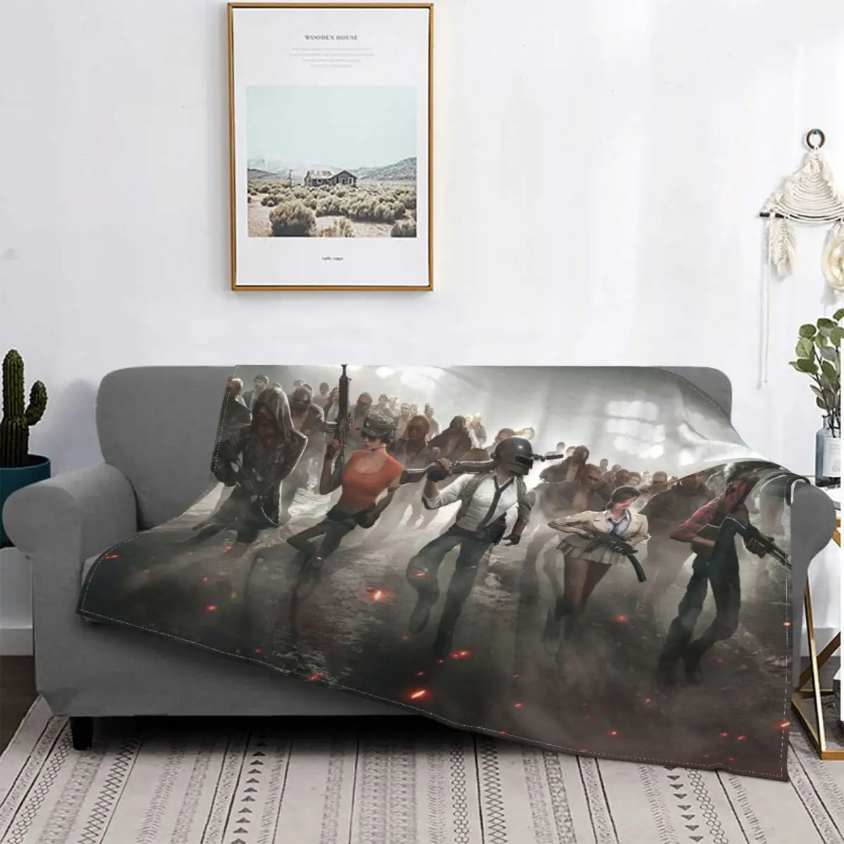 

Тактическое одеяло для соревнований PUBG AWM, Фланелевое весенне-осеннее теплое одеяло с персонажами, постельное белье для зимы