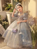girl hostess dress dance dress little girl exotic super fairy pengsha children show piano dress princess summer