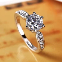 exquisite 925 silver ring couple ring ladies wedding proposal ring six claw diamond ring fashion luxury jewelry 2020 trend