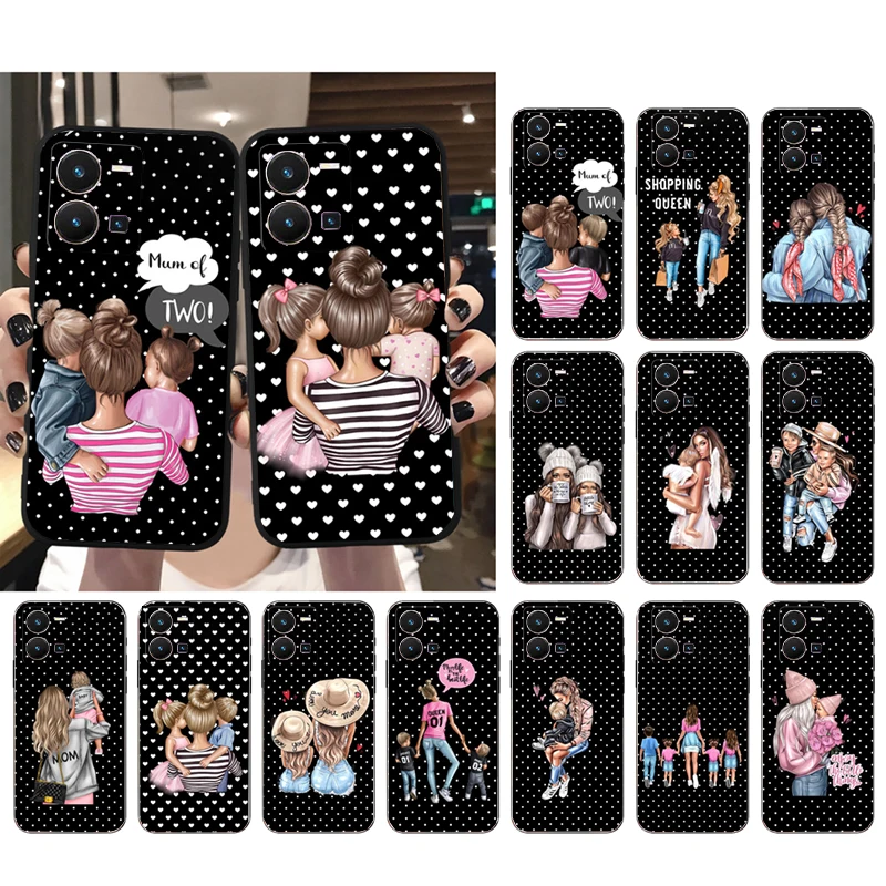 

Mama Mom Son Daughter Phone Case for VIVO Y53S Y33S Y22S Y11S Y31 Y21 Y70 Y20 Y21S Y72 Y35 Y51 Y01 V23E V21 V23 V21E Funda