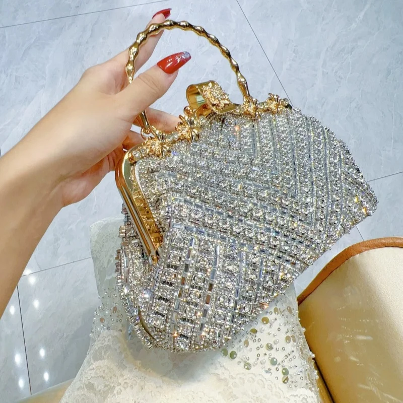 Инкрустация бриллиантами изысканный модный кошелек блестящая сумочка со