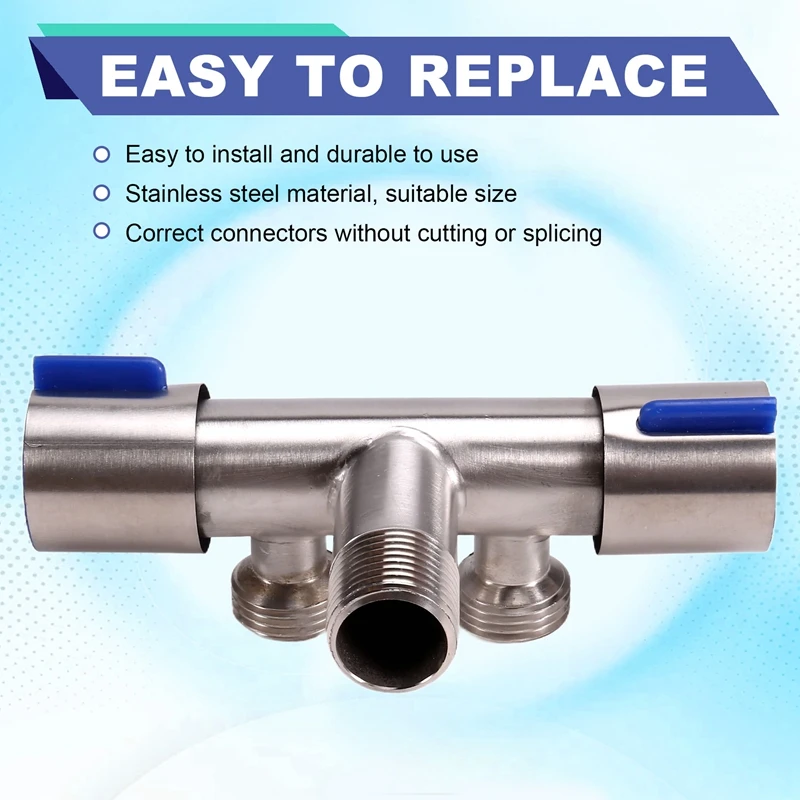 5 шт. двойной контроль 1 в 2 угловой клапан для ванной комнаты туалета стиральная