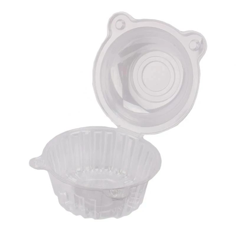100 шт. пластиковые чашки для кексов капсулы маффинов Купольные коробка торта
