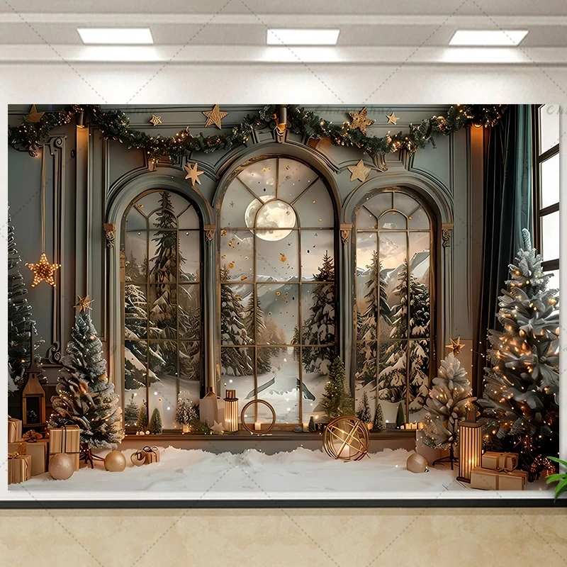 Фон для фотосъемки Рождественская елка Луна