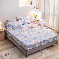 fitted sheet printing queen size mattress cover cotton bedding sheets with elastic band bedsheet 140x200 160x200
