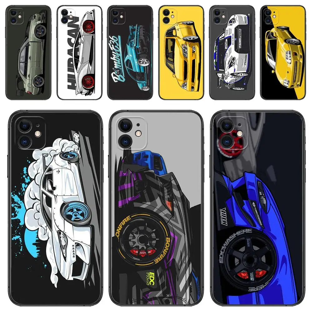 Japan JDM Nissan Sports Car Phone Case For Apple IPhone 13 12 11 14 Pro Max Mini SE XR X XS  Max 6 6S 8 7 plus TPU Fashion Cover