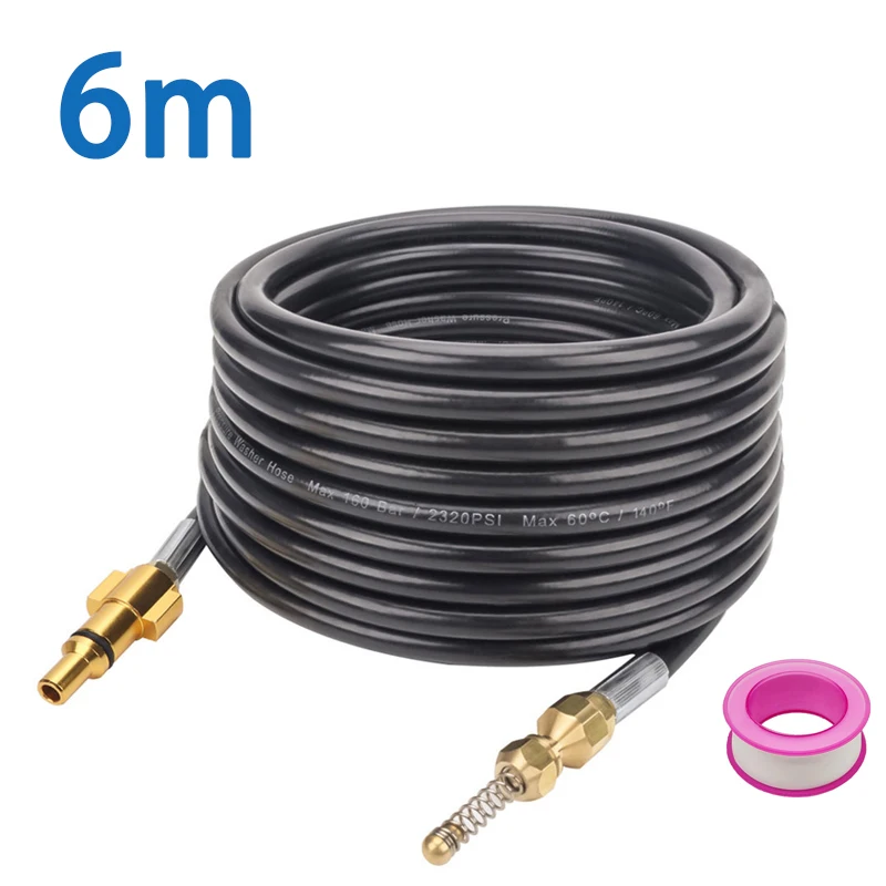 

6-20 м канализационный слив, шланг для мойки высокого давления, шланг для очистки труб, удлинительный шланг для очистки полива для Lavor Vax Champion Parkside