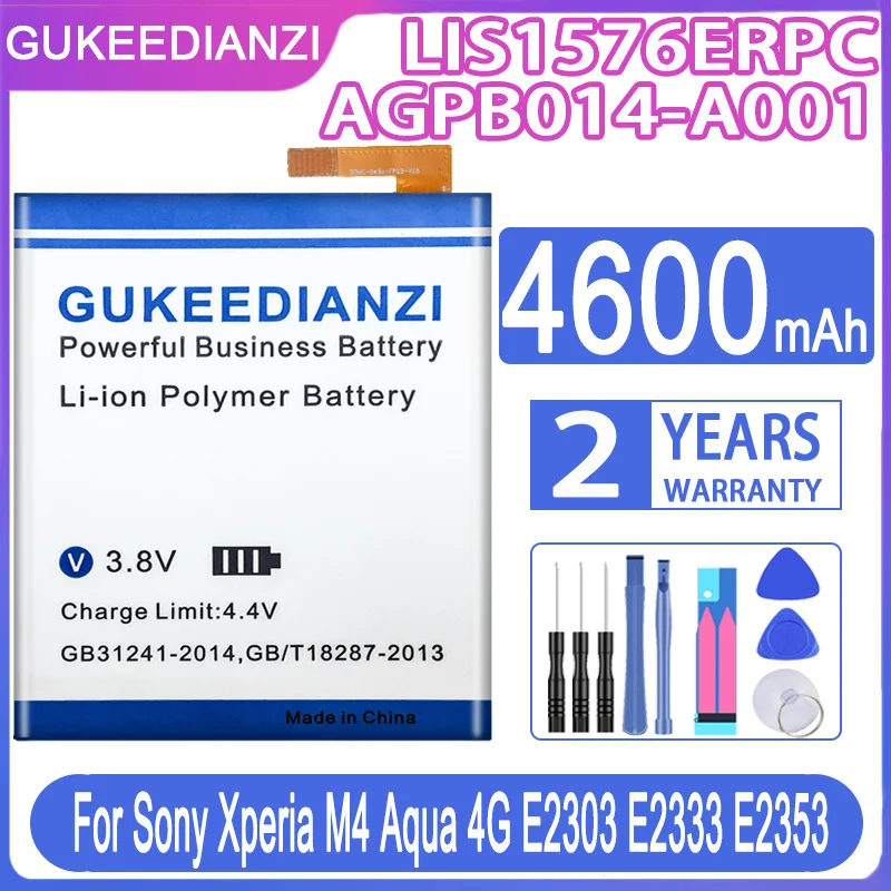 

GUKEEDIANZI Replacement Battery LIS1576ERPC AGPB014-A001 4600mAh For Sony Xperia M4 Aqua 4G E2303 E2333 E2353 Batteries