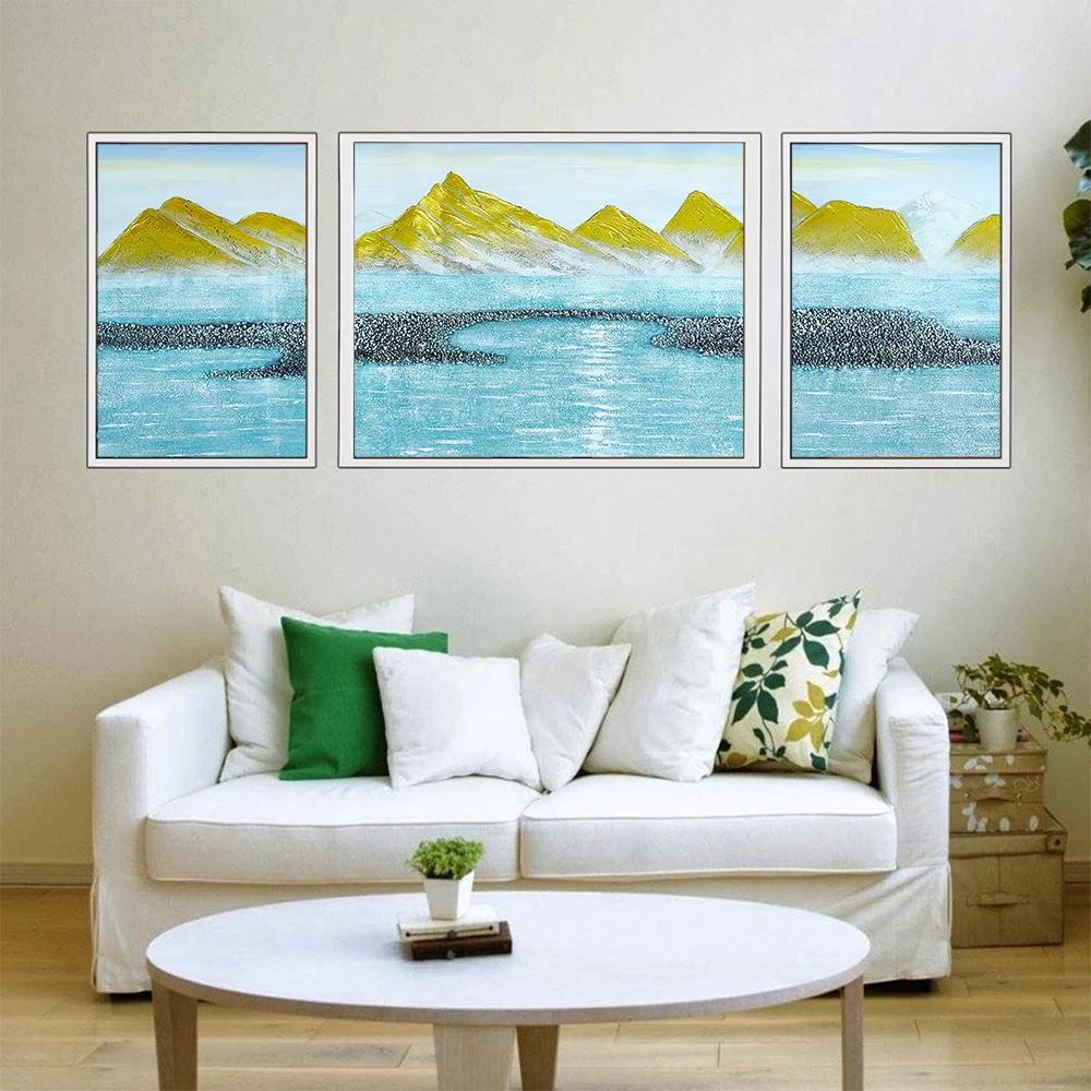 

AZQSD 100% Hand Painted Oil Painting Landscape Mountain Wall Pictures Oil Painted Art On Canvas Sea Living Room Bedroom Decor
