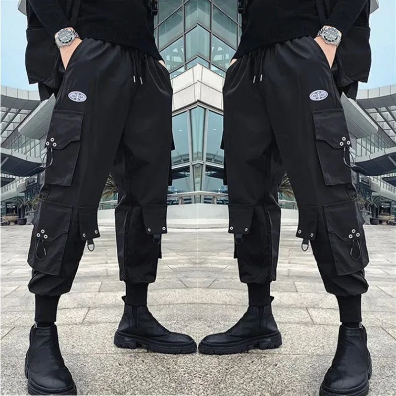 

2023 Black Cargo Casual Pants Mens Summer Fashion Streetwear Oversize Loose Trousers Male Trend Hip-Hop Harem Trousers Harajuku