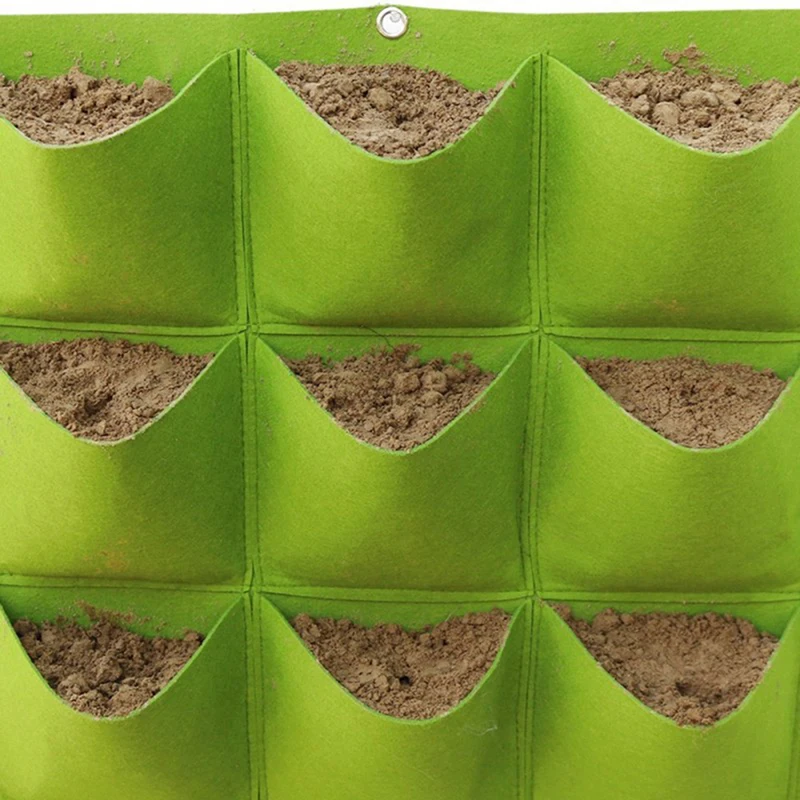

Greening Wall Planter Growing Pouch Wall Hanging Grow Bags Outdoor Indoor Vertical Pockets Plants Pots Holder Garden Supplies