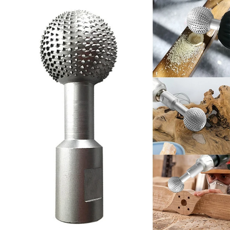 

HOT Spherical Angle Grinder Polishing Head Woodworking Sphere Rotary Burr Wooden Groove Carving Wood Grinding Milling Head