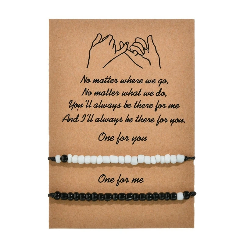 

2Pcs Adjustable Bracelets Long Distance Bracelets for Women Men Best Friend