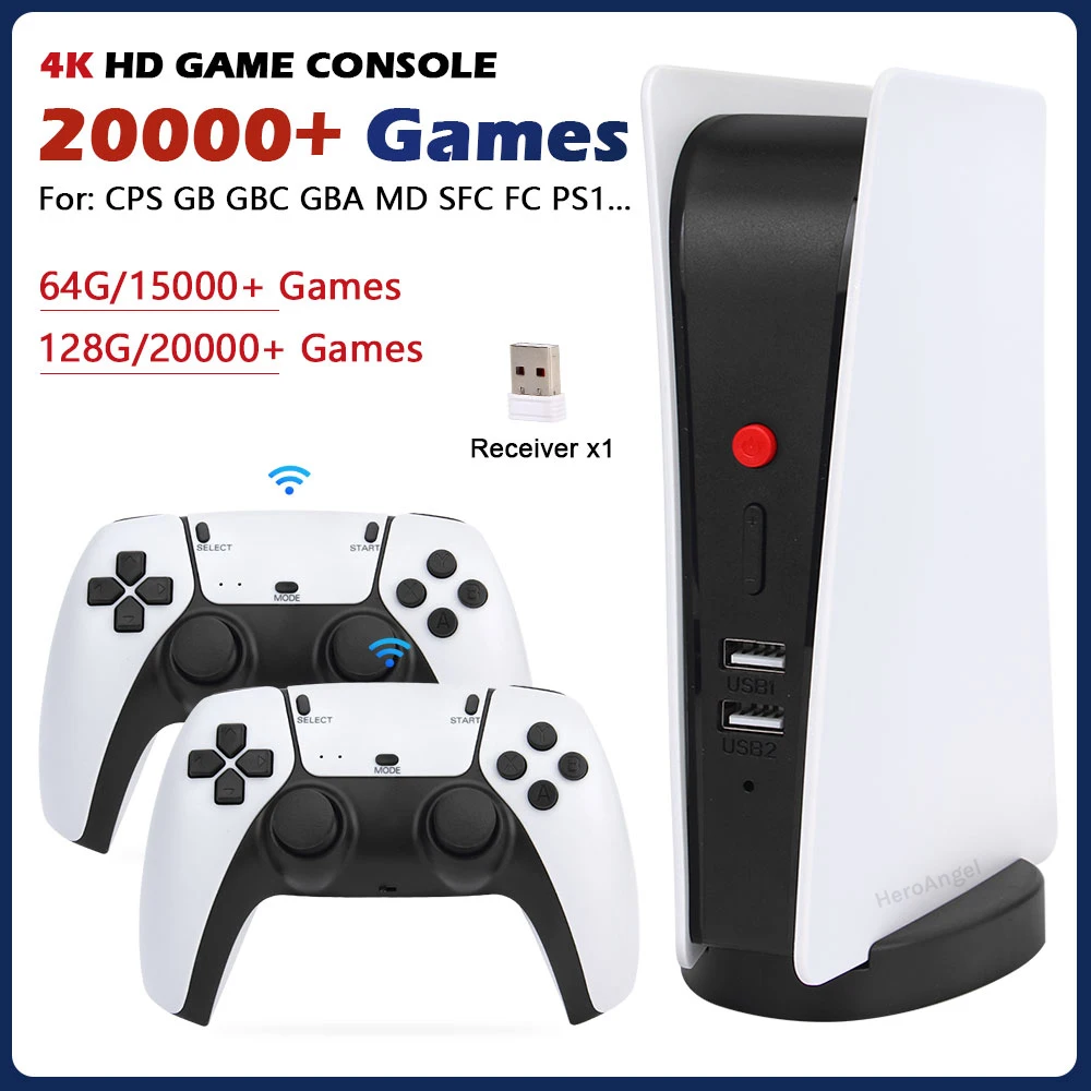 

NEW M5 Video Game Console 2.4G Double Wireless Controller 4K HD 20000+ Games 128GB Retro Games For PS1/GBA/FC/DM/SFC Dropping