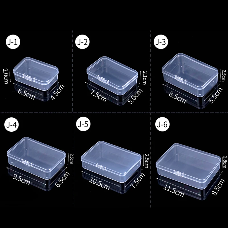 Mini Boxes Rectangle Clear Plastic Nail Drill Bit Holder Storage Case Milling Cutter Box Manicure Empty Display Holder Container