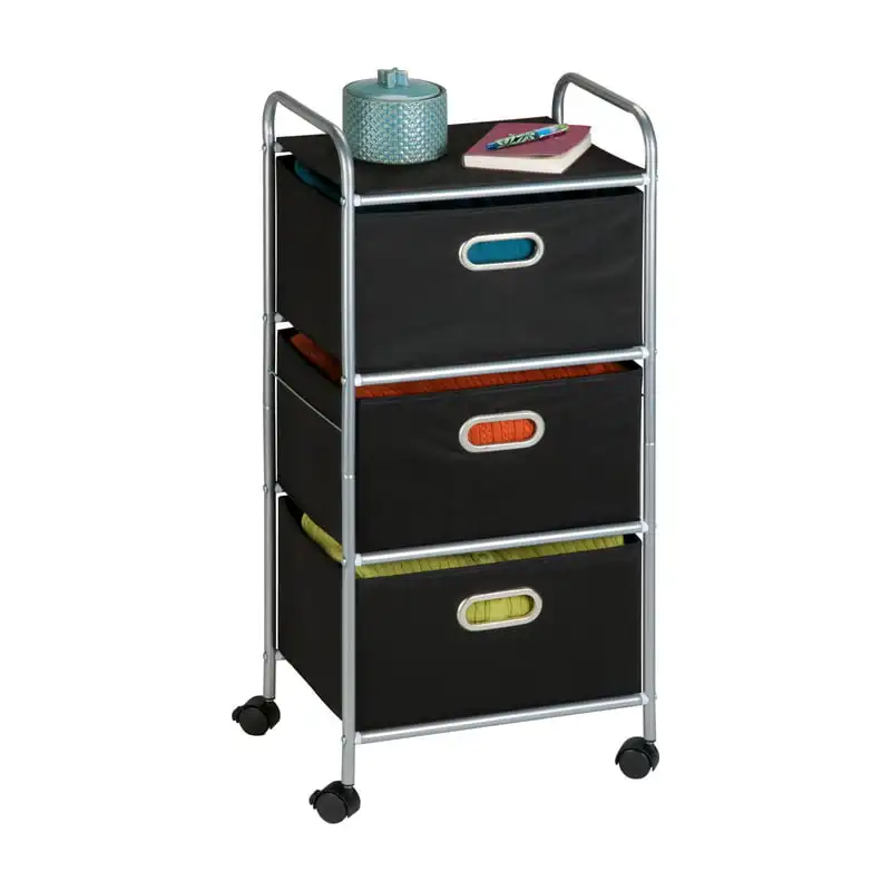 

Can Do 3 Drawer Rolling Cart - Blk Hotel furniture