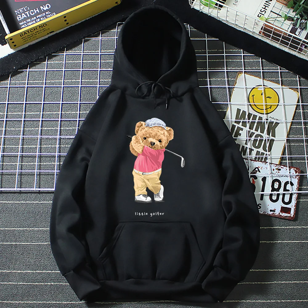 

Brown Bear Hoodie Men Little Golf 2D Prints Vintage Sweatshirts Women Long Sleeve Couple Clothes Harajuku Creative Fashion
