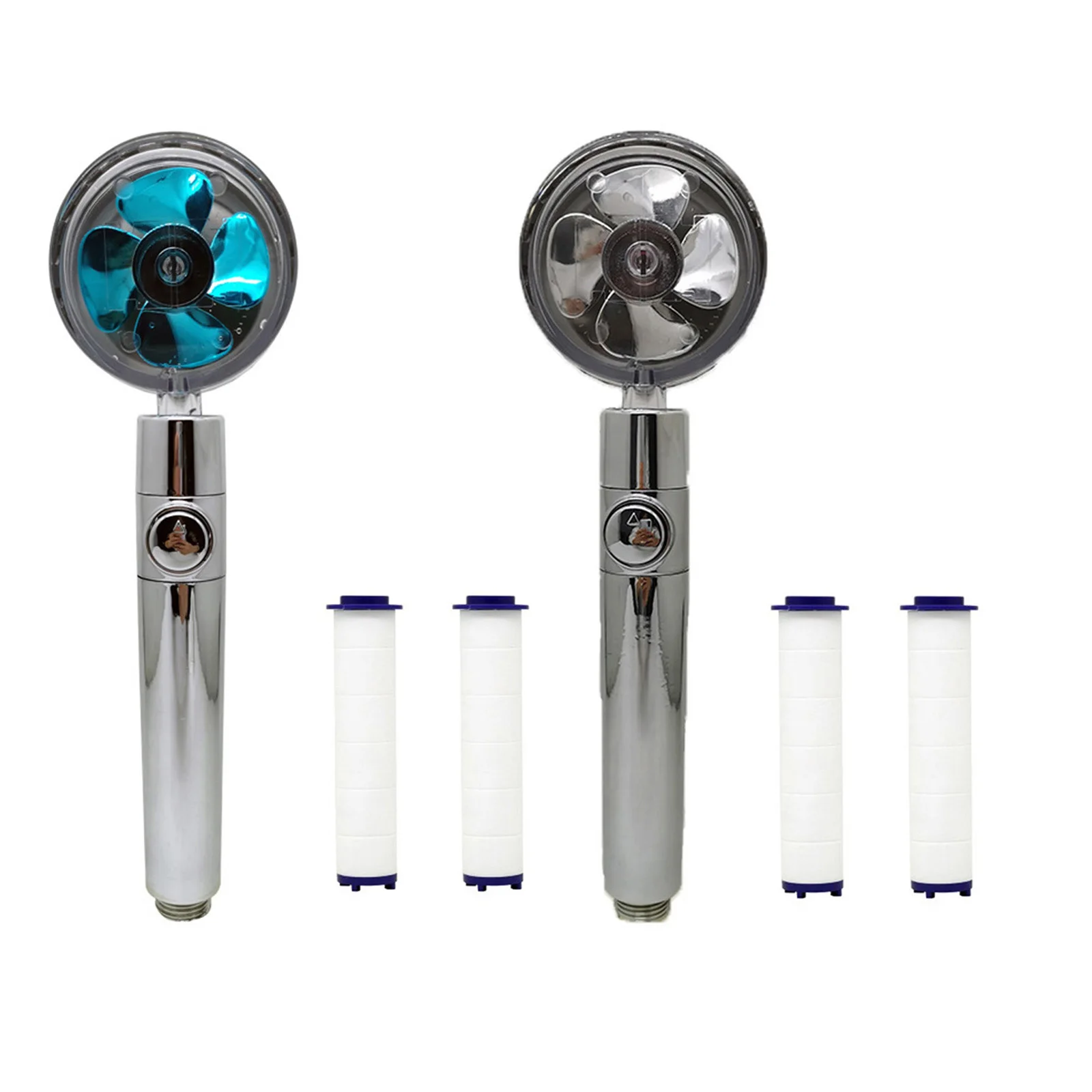 

Насадка для душа с пропеллером и фильтром, насадка для душа высокого давления с переключателем и турбонаддувом, вращение на 360 градусов, ант...