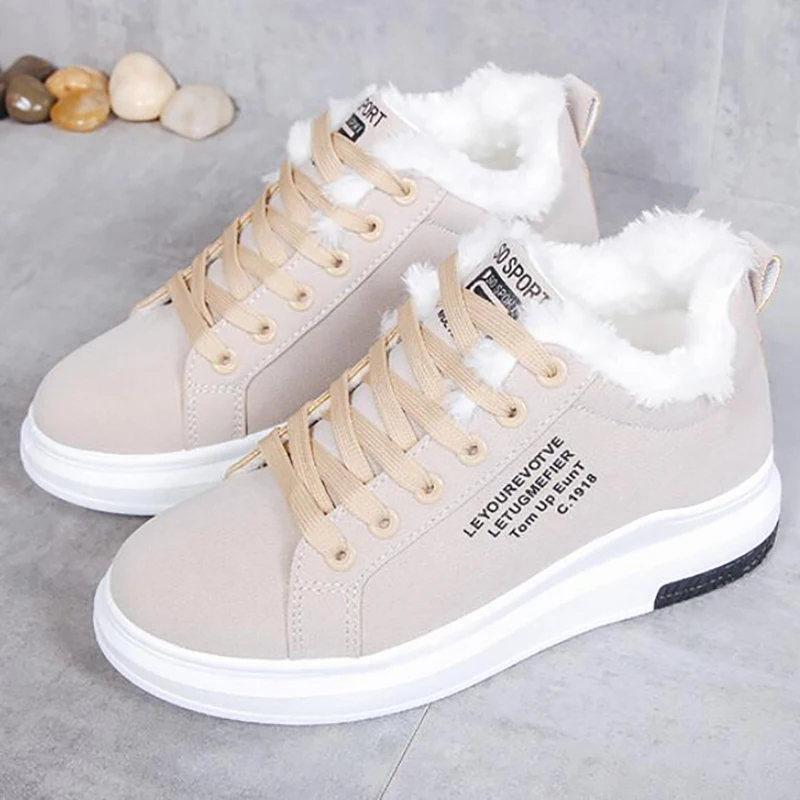 Женские плюшевые кроссовки на массивной подошве повседневная спортивная обувь