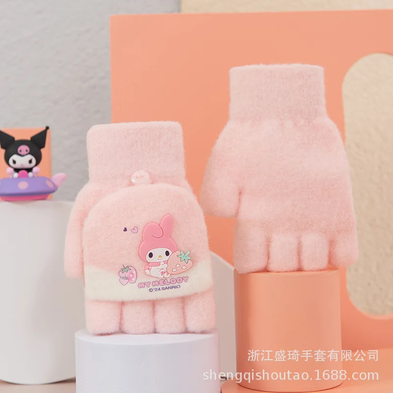 Аниме Девушка Перчатки с пятью пальцами Милый мультяшный студенческий откидной