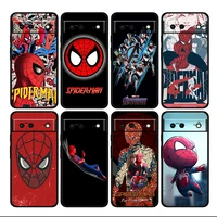avengers spiderman marvel shockproof cover for google pixel 7 6 pro 6a 5 5a 4 4a xl 5g black phone case shell soft cover coque