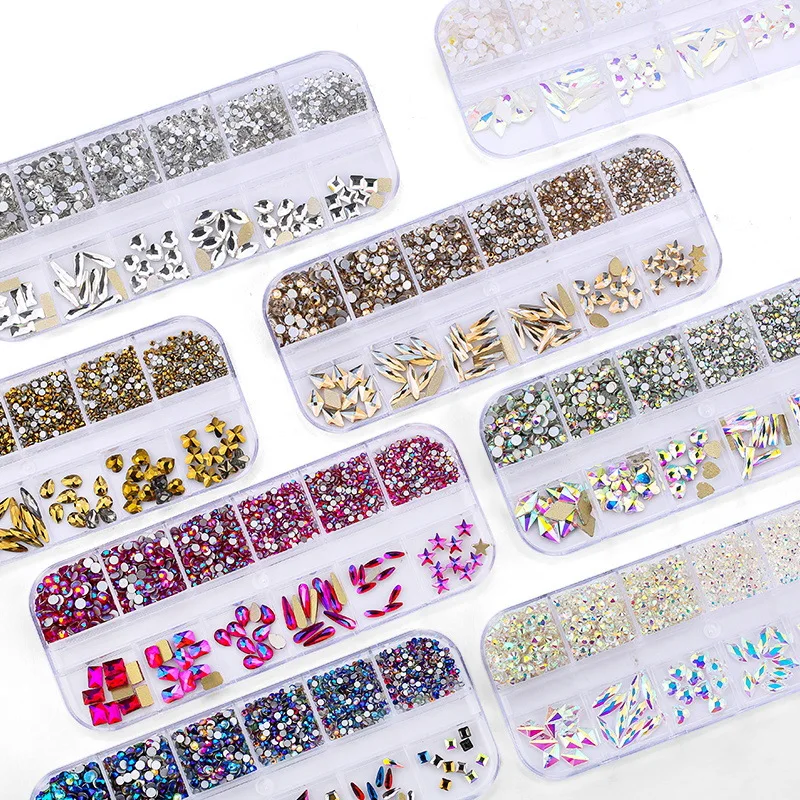 

AB White Nail Rhinestones Crystal Diamond Glitter Strass Nail Dotting Pen 3D Nail Art Decorations DIY Accessories