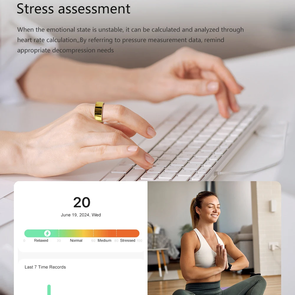 Мужское и женское умное кольцо с функцией измерения пульса уровня кислорода в