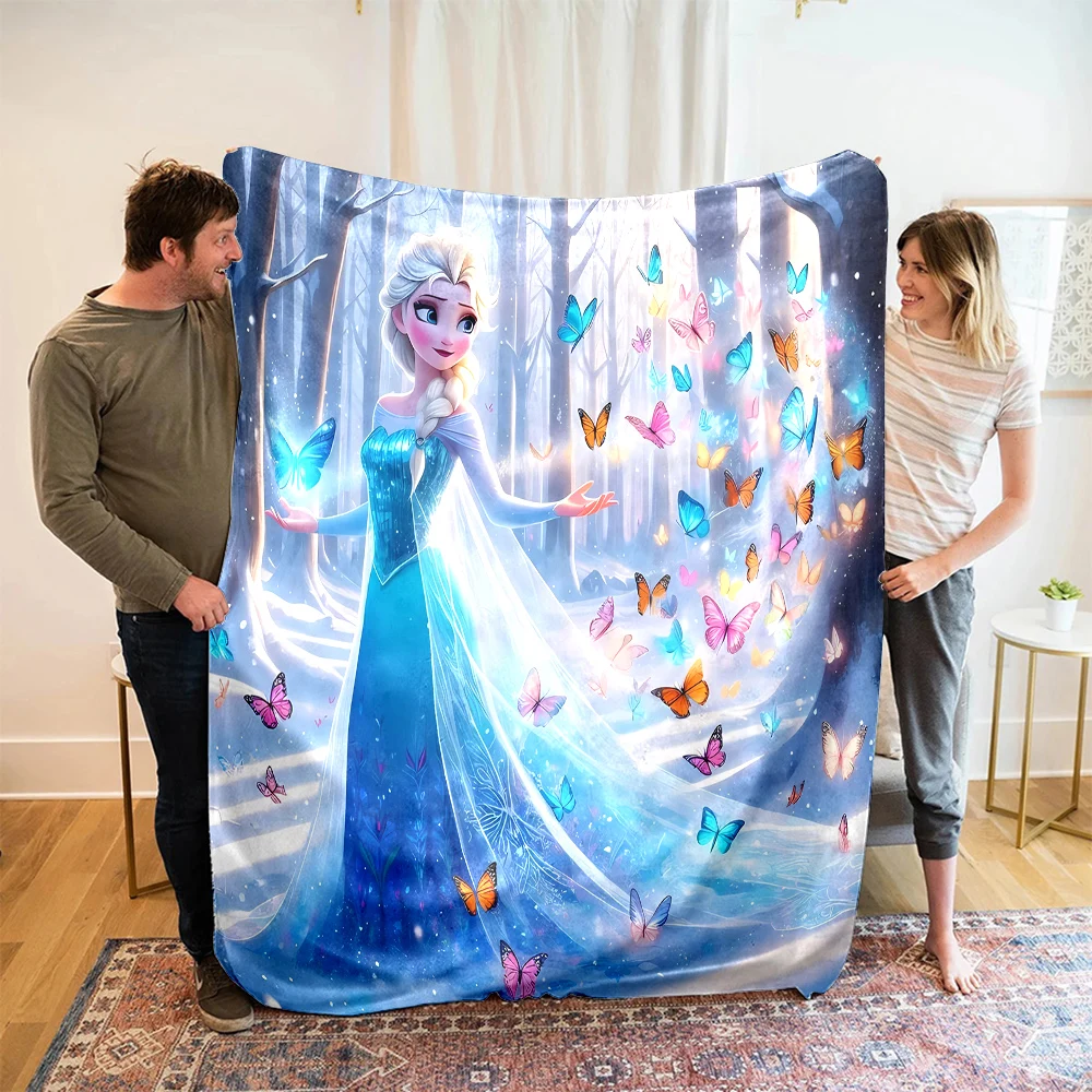 Фланелевое тонкое одеяло с мультяшным принтом Холодное сердце Эльзы.