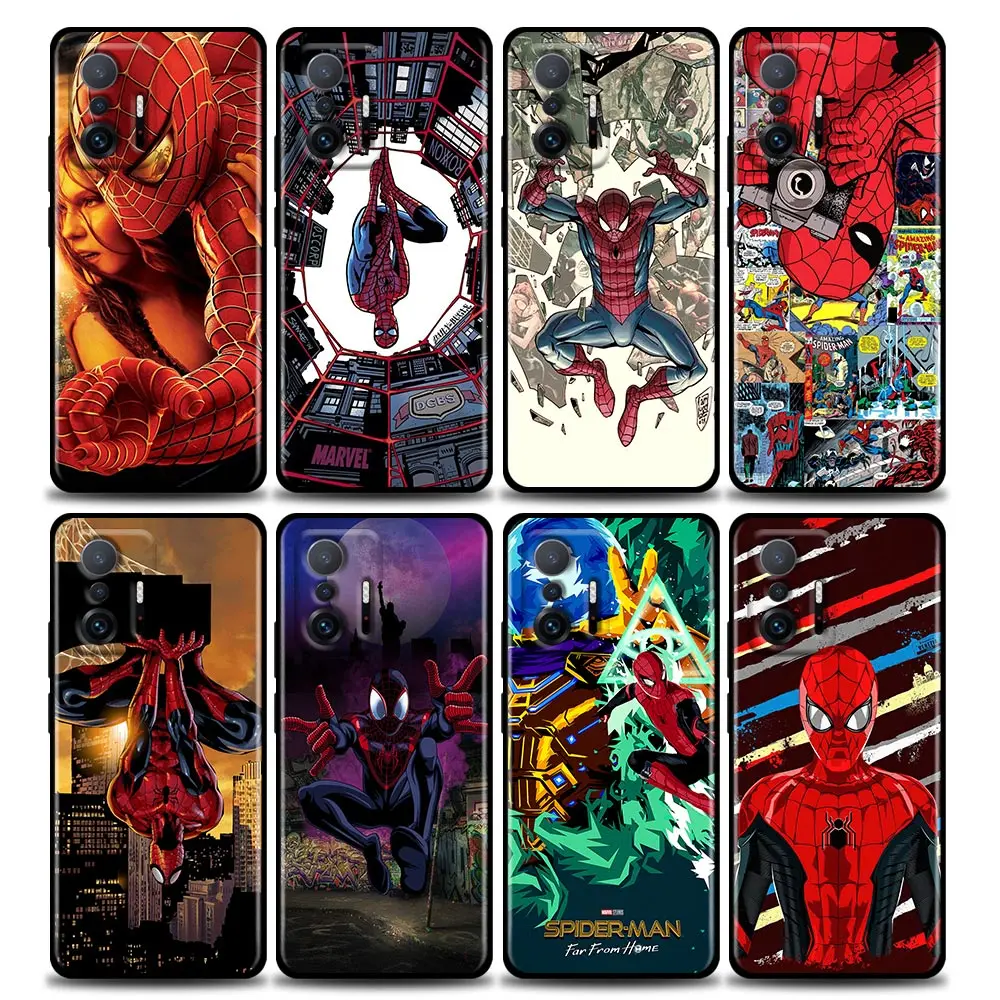 

Marvel Heros Spiderman Coque Fundas Phone Case for Xiaomi 12 12X 11 11X 11T X3 X4 NFC M3 F3 GT M4 Pro Lite NE 5G Cases Capa Para