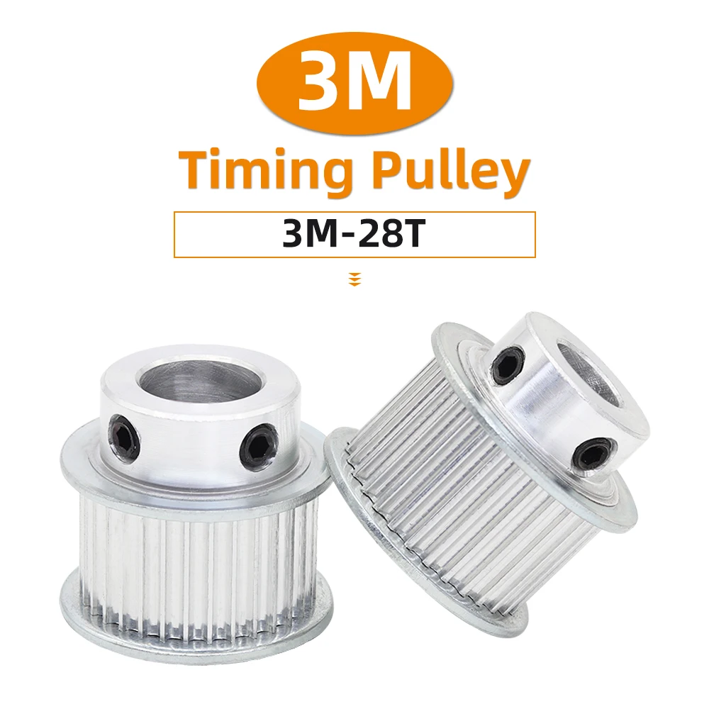 3M28T синхронный ремень шаг шкива 3 0 мм круглый дуговой зуб алюминиевый шкив ширина