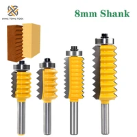 8mm shank milling cutter finger joint glue raised panel v joint router bits for wood tenon woodwork cone tenoning bit lt021