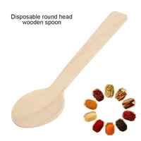 100pcs mini ice cream spoon wooden disposable wood dessert scoop western wedding party tableware kitchen accessories tool