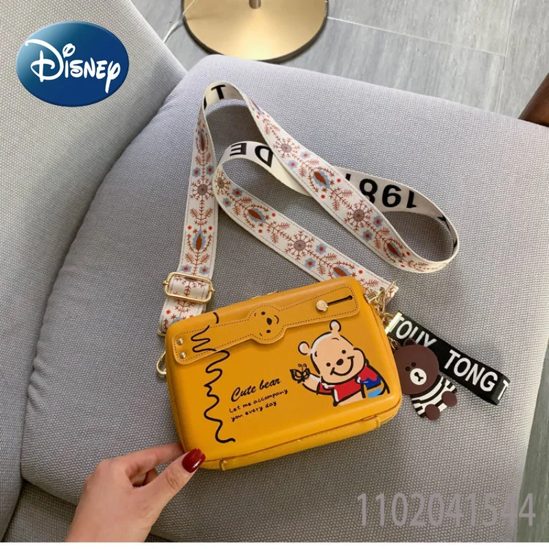 Disney Crossbody Winnie The Pooh Box PU Material High Quality Durable Fashion Cartoon Cute Popular Print Girls Handbag for Girls