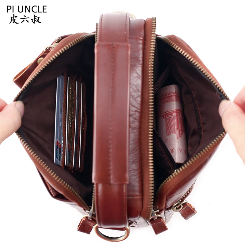 High Quality Time New Leather Cross-body Bag for Men Casual Shoulder Bag Multi-functional Handbag Business Bag