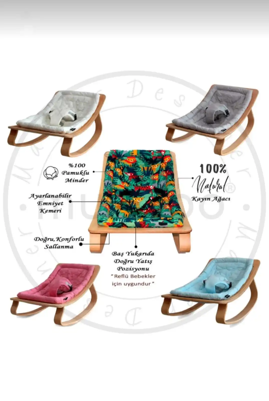 Natural Wooden Rocking Baby Sleeping Bed Cradle Chair 0-36 Months Swing Soothing Crib Newborn Gift |