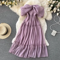 n girls rosediary simple purple short prom puff sleeve dresses tulle prom gowns sweeheart tea length wedding party dress