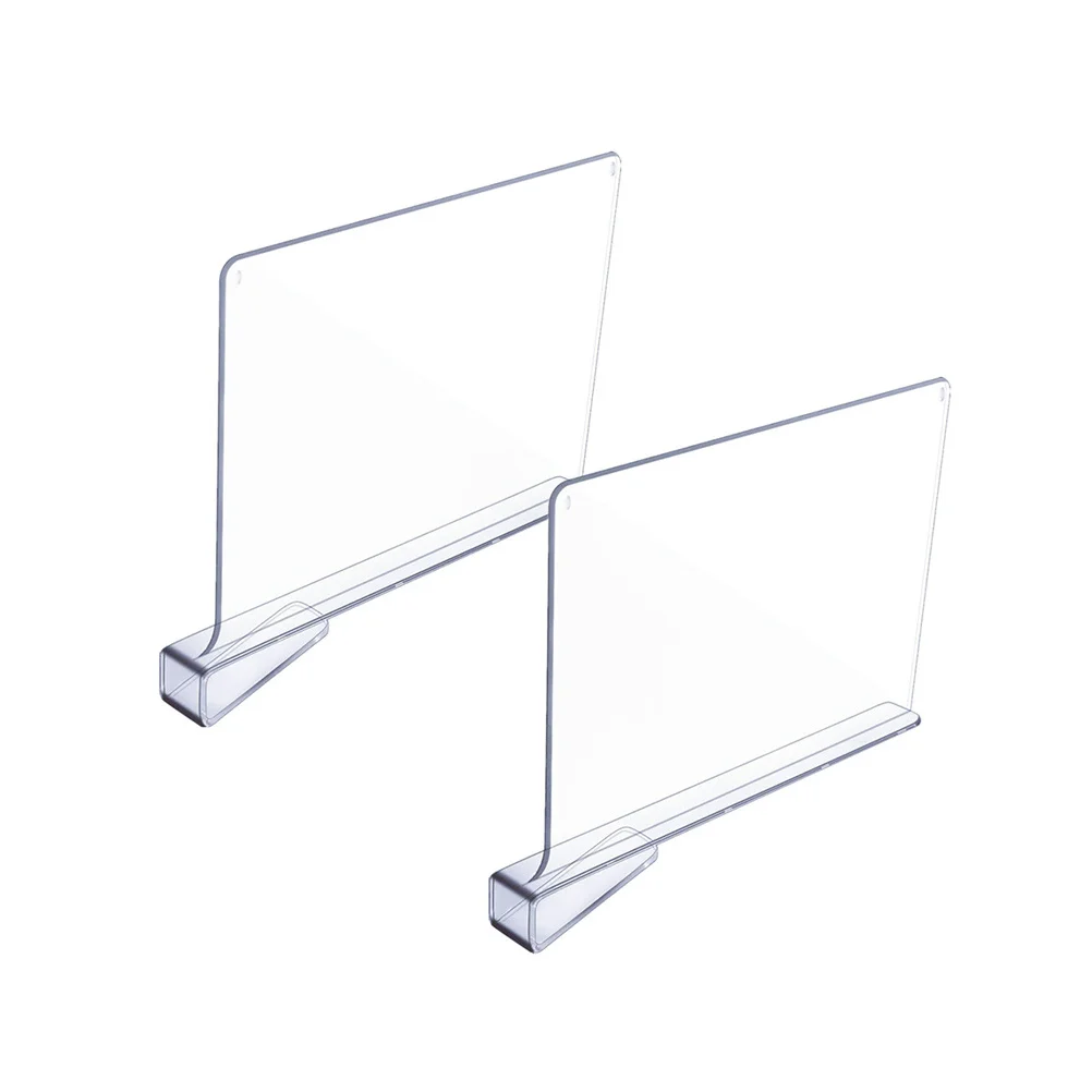 

2pcs Acrylic Shelf Dividers Closets Shelf and Closet Separator (Transparent)