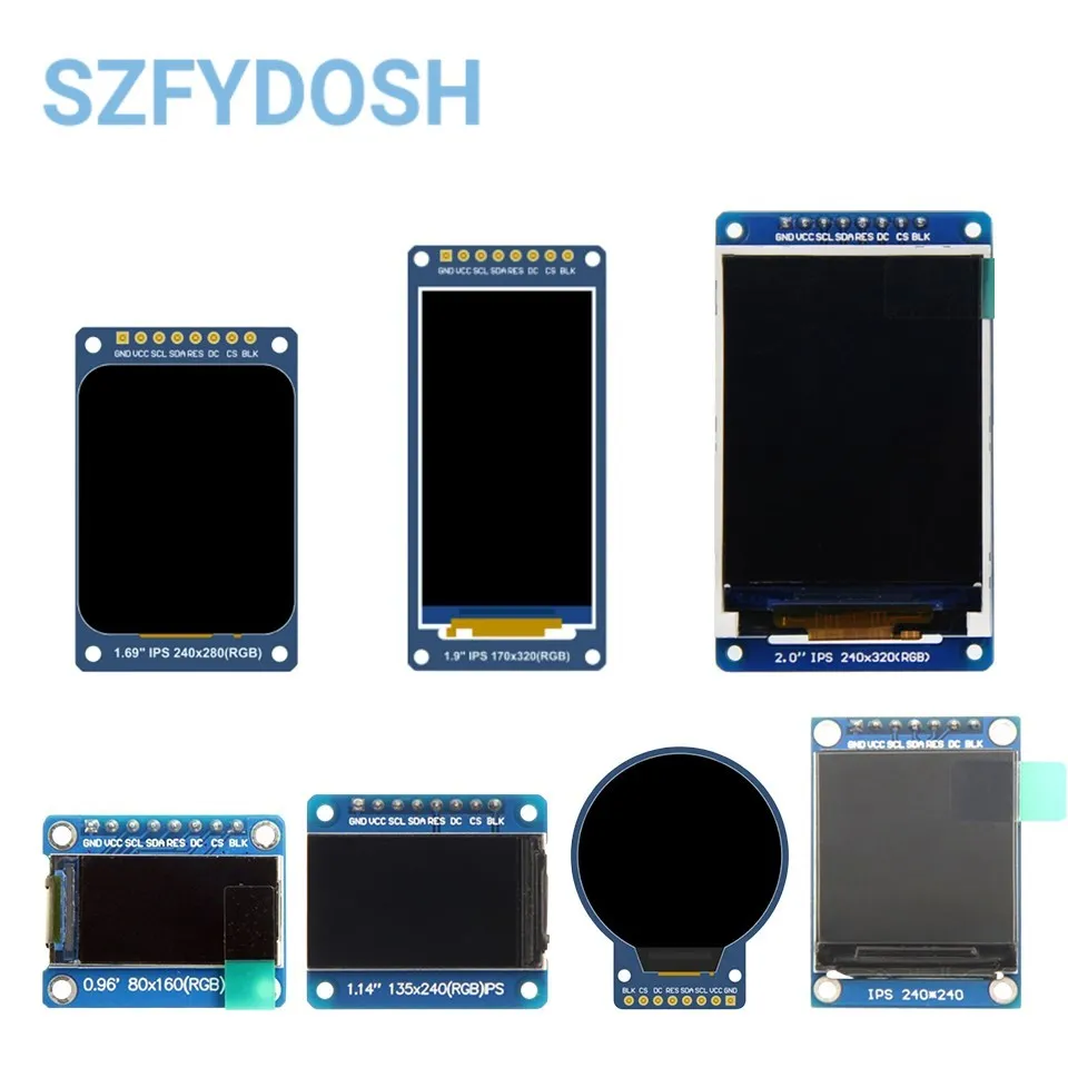 0,96/1,14/1,28/1,3/1,54/1,69/1,9/2,0 дюймов IPS TFT LCD OLED модуль дисплея для ardunio raspberry pi stm