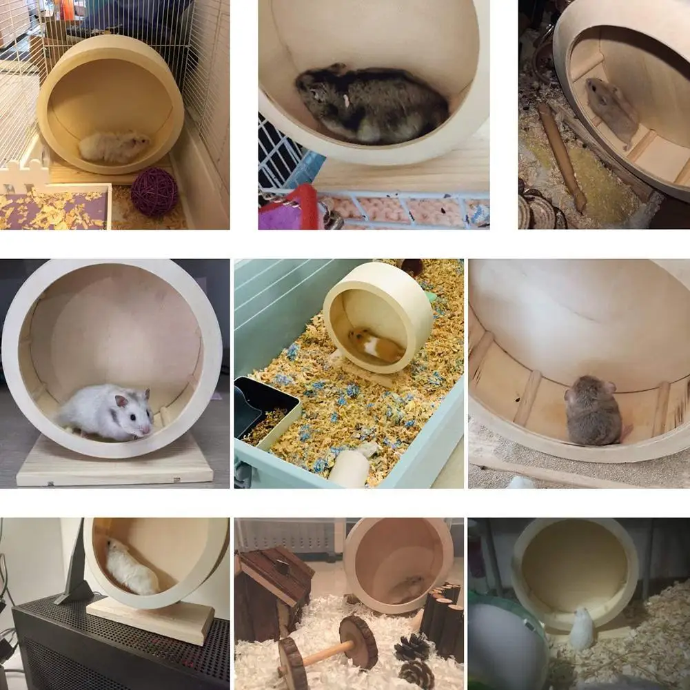 Колесо для упражнений домашних животных хомяк деревянное беззвучное колесо бега