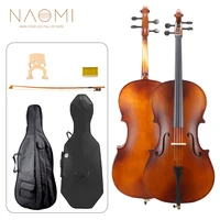 naomi handmade basswood spruce top acoustic cello 44 34 12 14 18 set with brazilwood cello bowbridgerosincarrying case