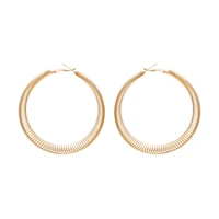 luxhoney fashion exaggerated creative gold plated circle spring twisted hoop earrings for women ol in party