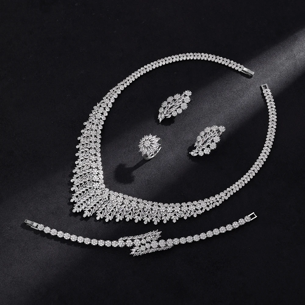 2024 Новый комплект из 4 предметов в африканском стиле синий свадебный украшений