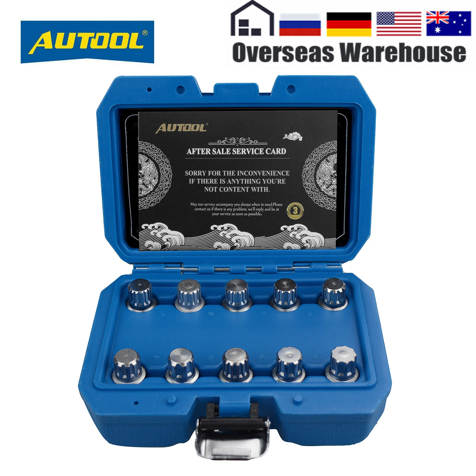 

AUTOOL 10pcs Anti-Theft Wheel Lock Lug Nuts Set for BMW Automotive Wheel Screws Removal Key Socket Kit Anti-Theft Screw Sleeve
